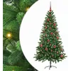 Image de vidaXL Sapin de Noël avec 150 LED avec Support Vert 150 cm PE, Arbre de Noël Moderne en cône, déco Lumineuse LED, Durable pour Un Salon Festif, déco de fête