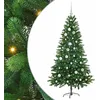 Image de vidaXL Sapin de Noël avec 150 LED avec Support Vert 150 cm PE, Arbre de Noël Moderne en cône, déco Lumineuse LED, Durable pour Un Salon Festif, déco de fête