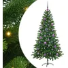 Image de vidaXL Sapin de Noël avec 150 LED avec Support Vert 150 cm PE, Arbre de Noël Moderne en cône, déco Lumineuse LED, Durable pour Un Salon Festif, déco de fête