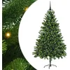 Image de vidaXL Sapin de Noël avec 300 LED avec Support Vert 180 cm PE, Arbre de Noël Moderne en cône, déco Lumineuse LED, Durable pour Un Salon Festif, déco de fête