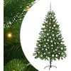 Image de vidaXL Sapin de Noël avec 300 LED avec Support Vert 180 cm PE, Arbre de Noël Moderne en cône, déco Lumineuse LED, Durable pour Un Salon Festif, déco de fête