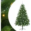 Image de vidaXL Sapin de Noël avec 300 LED avec Support Vert 180 cm PE, Arbre de Noël Moderne en cône, déco Lumineuse LED, Durable pour Un Salon Festif, déco de fête