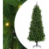 Image de vidaXL Sapin de Noël avec 300 LED avec Support Vert 240 cm PE, Arbre de Noël Moderne en cône, déco Lumineuse LED, Durable pour Un Salon Festif, déco de fête