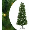 Image de vidaXL Sapin de Noël avec 300 LED avec Support Vert 240 cm PE, Arbre de Noël LED Moderne, en Forme de cône, déco Festive pour Salon, résistant et Toujours Vert