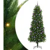 Image de vidaXL Sapin de Noël avec 300 LED avec Support Vert 240 cm PE, Arbre de Noël Moderne en cône, déco Lumineuse LED, Durable pour Un Salon Festif, déco de fête