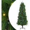 Image de vidaXL Sapin de Noël avec 300 LED avec Support Vert 240 cm PE, Arbre de Noël Moderne en cône, déco Lumineuse LED, Durable pour Un Salon Festif, déco de fête