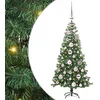 Image de vidaXL Sapin de Noël avec 150 LED avec Support Vert 120 cm PVC, Arbre Moderne Minimaliste, déco LED, Ambiance Festive Indoor, décor en Forme de cône, lumière chaleureuse