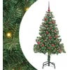 Image de vidaXL Sapin de Noël avec 150 LED avec Support Vert 150 cm PVC, Arbre Moderne Minimaliste, déco LED, Ambiance Festive Indoor, décor en Forme de cône, lumière chaleureuse