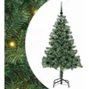 Image de vidaXL Sapin de Noël avec 150 LED avec Support Vert 150 cm PVC, Arbre Moderne Minimaliste, déco LED, Ambiance Festive Indoor, décor en Forme de cône, lumière chaleureuse