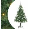 Image de vidaXL Sapin de Noël avec 150 LED avec Support Vert 150 cm PVC, Arbre Moderne Minimaliste, déco LED, Ambiance Festive Indoor, décor en Forme de cône, lumière chaleureuse