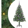 Image de vidaXL Sapin de Noël avec 150 LED avec Support Vert 150 cm PVC, Arbre Moderne Minimaliste, déco LED, Ambiance Festive Indoor, décor en Forme de cône, lumière chaleureuse
