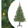 Image de vidaXL Sapin de Noël avec 150 LED avec Support Vert 150 cm PVC, Arbre Moderne Minimaliste, déco LED, Ambiance Festive Indoor, décor en Forme de cône, lumière chaleureuse