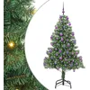 Image de vidaXL Sapin de Noël avec 300 LED avec Support Vert 210 cm PVC, Salon, Arbre de Noël Moderne, Décor saisonnier, Ornement Festif, Lumières LED Chaudes, Affichage intérieur