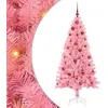 Image de vidaXL Sapin de Noël avec 150 LED avec Support Rose 150 cm PVC, Salon, Arbre de Noël Moderne, Décor saisonnier, Ornement Festif, Lumières LED Chaudes, Affichage intérieur