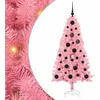 Image de vidaXL Sapin de Noël avec 150 LED avec Support Rose 150 cm PVC, Salon, Arbre de Noël Moderne, Décor saisonnier, Ornement Festif, Lumières LED Chaudes, Affichage intérieur