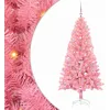 Image de vidaXL Sapin de Noël avec 150 LED avec Support Rose 150 cm PVC, Salon, Arbre de Noël Moderne, Décor saisonnier, Ornement Festif, Lumières LED Chaudes, Affichage intérieur