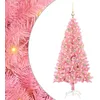 Image de vidaXL Sapin de Noël avec 150 LED avec Support Rose 150 cm PVC, Salon, Arbre de Noël Moderne, Décor saisonnier, Ornement Festif, Lumières LED Chaudes, Affichage intérieur