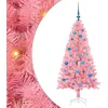 Image de vidaXL Sapin de Noël avec 150 LED avec Support Rose 150 cm PVC, Sapin de Noël Moderne, Ornement Festif Artificiel, déco intérieure, lumières LED Chaleureuses, Affichage Minimaliste