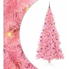 Image de vidaXL Sapin de Noël avec 300 LED avec Support Rose 210 cm PVC, Salon, Arbre de Noël Moderne, Décor saisonnier, Ornement Festif, Lumières LED Chaudes, Affichage intérieur