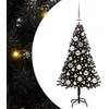 Image de vidaXL Sapin de Noël avec 150 LED avec Support Noir 120 cm PVC, Salon, Arbre de Noël Moderne, Décor saisonnier, Ornement Festif, Lumières LED Chaudes, Affichage intérieur