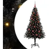 Image de vidaXL Sapin de Noël avec 150 LED avec Support Noir 150 cm PVC, Salon, Arbre de Noël Moderne, Décor saisonnier, Ornement Festif, Lumières LED Chaudes, Affichage intérieur
