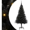 Image de vidaXL Sapin de Noël avec 150 LED avec Support Noir 150 cm PVC, Salon, Arbre de Noël Moderne, Décor saisonnier, Ornement Festif, Lumières LED Chaudes, Affichage intérieur