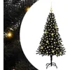 Image de vidaXL Sapin de Noël avec 150 LED avec Support Noir 150 cm PVC, Salon, Arbre de Noël Moderne, Décor saisonnier, Ornement Festif, Lumières LED Chaudes, Affichage intérieur