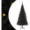 Image de vidaXL Sapin de Noël avec 300 LED avec Support Noir 180 cm PVC, Salon, Arbre de Noël Moderne, Décor saisonnier, Ornement Festif, Lumières LED Chaudes, Affichage intérieur