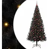 Image de vidaXL Sapin de Noël avec 300 LED avec Support Noir 210 cm PVC, Salon, Arbre de Noël Moderne, Décor saisonnier, Ornement Festif, Lumières LED Chaudes, Affichage intérieur