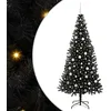 Image de vidaXL Sapin de Noël avec 300 LED avec Support Noir 210 cm PVC, Salon, Arbre de Noël Moderne, Décor saisonnier, Ornement Festif, Lumières LED Chaudes, Affichage intérieur