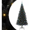 Image de vidaXL Sapin de Noël avec 300 LED avec Support Noir 210 cm PVC, Salon, Arbre de Noël Moderne, Décor saisonnier, Ornement Festif, Lumières LED Chaudes, Affichage intérieur