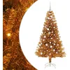 Image de vidaXL Sapin de Noël avec 150 LED avec Support Doré 150 cm Pet, Salon, Arbre de Noël Moderne, Décor saisonnier, Ornement Festif, Lumières LED Chaudes, Affichage intérieur
