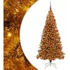 Image de vidaXL Sapin de Noël avec 300 LED avec Support Doré 180 cm Pet, Salon, Arbre de Noël Moderne, Décor saisonnier, Ornement Festif, Lumières LED Chaudes, Affichage intérieur