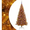 Image de vidaXL Sapin de Noël avec 300 LED avec Support Doré 180 cm Pet, Arbre Moderne Minimaliste, déco LED, Ambiance Festive Indoor, décor en Forme de cône, lumière chaleureuse