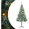 Image de vidaXL Sapin de Noël Artificiel avec 300 LED Vert 180 cm PVC et Acier, Décoration de Noël en Forme de cône, PVC résistant, lumières Blanches, Ornement Moderne, Ambiance Festive pour Le Salon