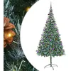Image de vidaXL Sapin de Noël Artificiel avec 300 LED Vert 210 cm PVC et Acier, Décoration de Noël en Forme de cône, PVC résistant, lumières Blanches, Ornement Moderne, Ambiance Festive pour Le Salon