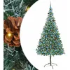 Image de vidaXL Sapin de Noël Artificiel avec 300 LED Vert 210 cm PVC et Acier, Décoration de Noël en Forme de cône, PVC résistant, lumières Blanches, Ornement Moderne, Ambiance Festive pour Le Salon