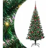 Image de vidaXL Sapin de Noël Artificiel pré-éclairé Vert 120 cm PVC et métal