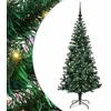Image de vidaXL Sapin de Noël Artificiel pré-éclairé Vert 150 cm PVC et métal, Salon, Arbre de Noël Moderne en cône, Pré-éclairé LED, Décor extérieur Solide pour fêtes à la Maison