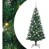 Image de vidaXL Sapin de Noël Artificiel pré-éclairé Vert 150 cm PVC et métal, Arbre de Noël LED Moderne en Forme de cône, déco Lumineuse pour intérieur, extérieur, Salon et terrasse