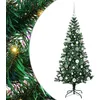 Image de vidaXL Sapin de Noël Artificiel pré-éclairé Vert 150 cm PVC et métal, Salon, Arbre de Noël Moderne en cône, Pré-éclairé LED, Décor extérieur Solide pour fêtes à la Maison
