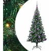 Image de vidaXL Sapin de Noël Artificiel pré-éclairé Vert 150 cm PVC et métal, Salon, Arbre de Noël Moderne en cône, Pré-éclairé LED, Décor extérieur Solide pour fêtes à la Maison