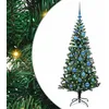 Image de vidaXL Sapin de Noël Artificiel pré-éclairé Vert 150 cm PVC et métal, Salon, Arbre de Noël Moderne en cône, Pré-éclairé LED, Décor extérieur Solide pour fêtes à la Maison