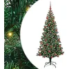 Image de vidaXL Sapin de Noël Artificiel pré-éclairé Vert 180 cm PVC et métal, Arbre de Noël LED Moderne en Forme de cône, déco Lumineuse pour intérieur, extérieur, Salon et terrasse