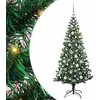Image de vidaXL Sapin de Noël Artificiel pré-éclairé Vert 180 cm PVC et métal, Arbre de Noël LED Moderne en Forme de cône, déco Lumineuse pour intérieur, extérieur, Salon et terrasse