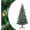 Image de vidaXL Sapin de Noël Artificiel pré-éclairé Vert 180 cm PVC et métal, Salon, Arbre de Noël Moderne en cône, Pré-éclairé LED, Décor extérieur Solide pour fêtes à la Maison