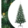 Image de vidaXL Sapin de Noël Artificiel pré-éclairé Vert 180 cm PVC et métal, Salon, Arbre de Noël Moderne en cône, Pré-éclairé LED, Décor extérieur Solide pour fêtes à la Maison