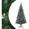 Image de vidaXL Sapin de Noël Artificiel pré-éclairé Vert 180 cm PVC et métal, Salon, Arbre de Noël Moderne en cône, Pré-éclairé LED, Décor extérieur Solide pour fêtes à la Maison