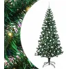 Image de vidaXL Sapin de Noël Artificiel pré-éclairé Vert 210 cm PVC et métal, Salon, Arbre de Noël Moderne en cône, Pré-éclairé LED, Décor extérieur Solide pour fêtes à la Maison