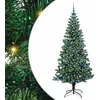 Image de vidaXL Sapin de Noël Artificiel pré-éclairé Vert 210 cm PVC et métal, Salon, Arbre de Noël Moderne en cône, Pré-éclairé LED, Décor extérieur Solide pour fêtes à la Maison